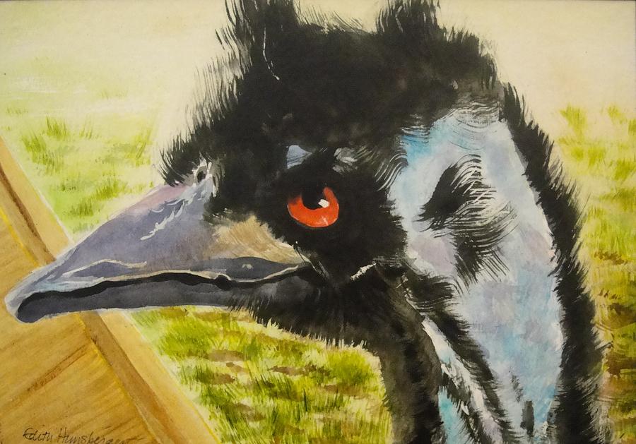 Elvis the Emu Painting by Edith Hunsberger