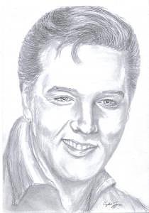 Portrait Drawing - Elvis The King Presley by Crystal Sons Portrait Drawing - Elvis The King Presley by Crystal Sons