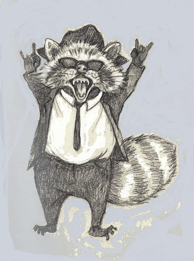 Elwood Raccoon Painting by Peggy Wilson