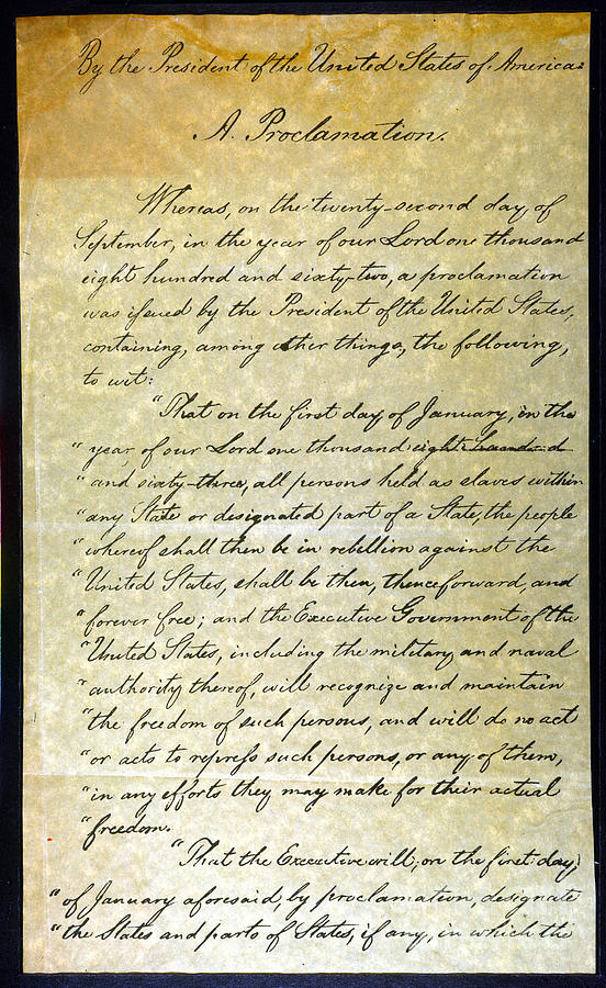 Emancipation Proc., P. 1 Photograph by Granger