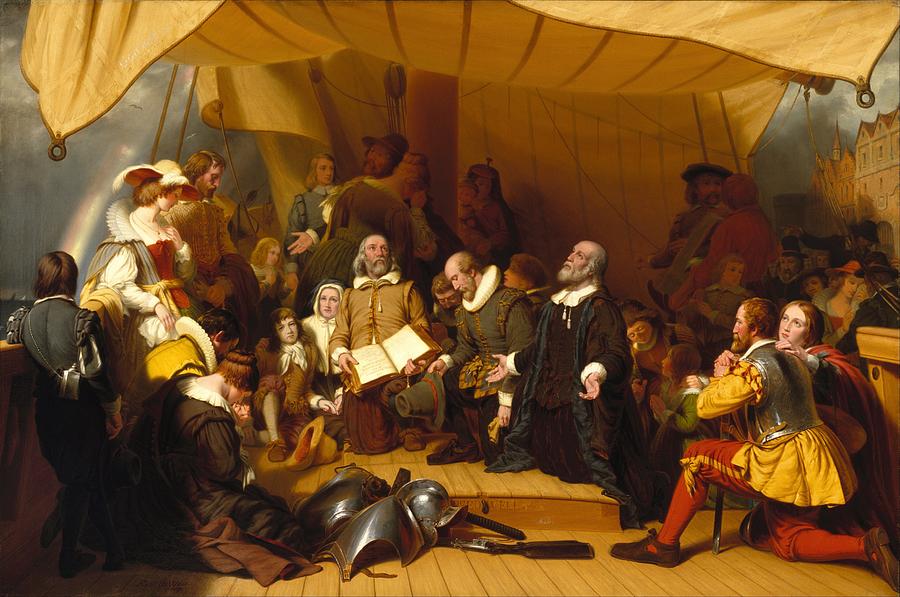 Embarkation Of The Pilgrims Painting by Mountain Dreams