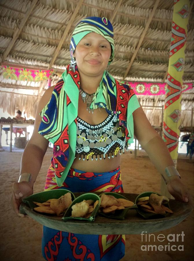 Embera Indian lady serving a meal Photograph by Jennifer E Doll
