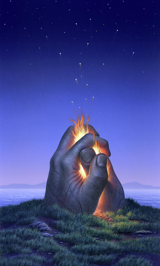 Landscape Painting - Embers Turn to Stars by Jerry LoFaro