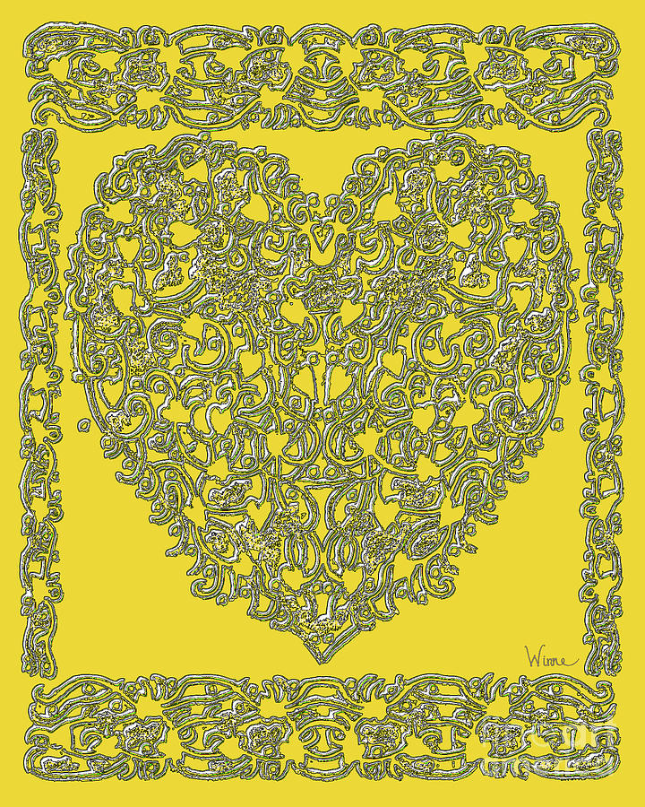 Embossed Gold Heart Digital Art by Lise Winne