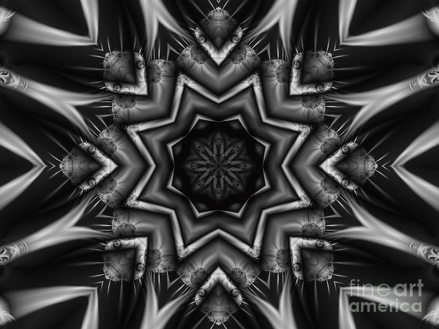 Emboss Digital Art - Embossed Kaleidoscope Fractal Poster by David Smith