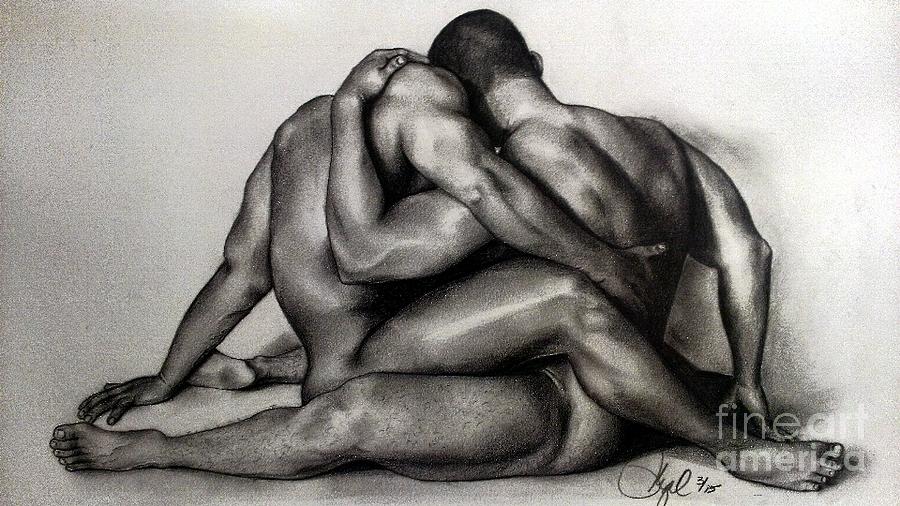 Black And White Drawing - Embrace by Mike Gonzalez