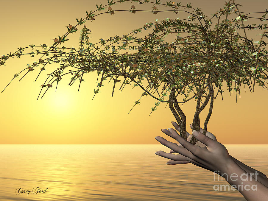 Tree Painting - Embrace of Life by Corey Ford