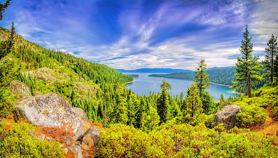 Emerald Bay Lake Tahoe Panorama Photograph by LeeAnn McLaneGoetz McLaneGoetzStudioLLCcom