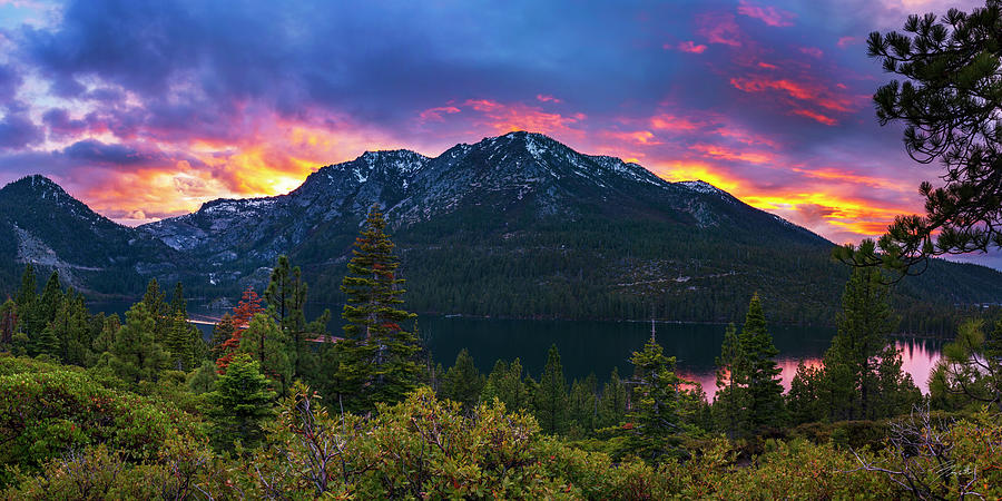 Emerald Bay Secret Sunset Panorama by Brad Scott Photograph by Brad Scott