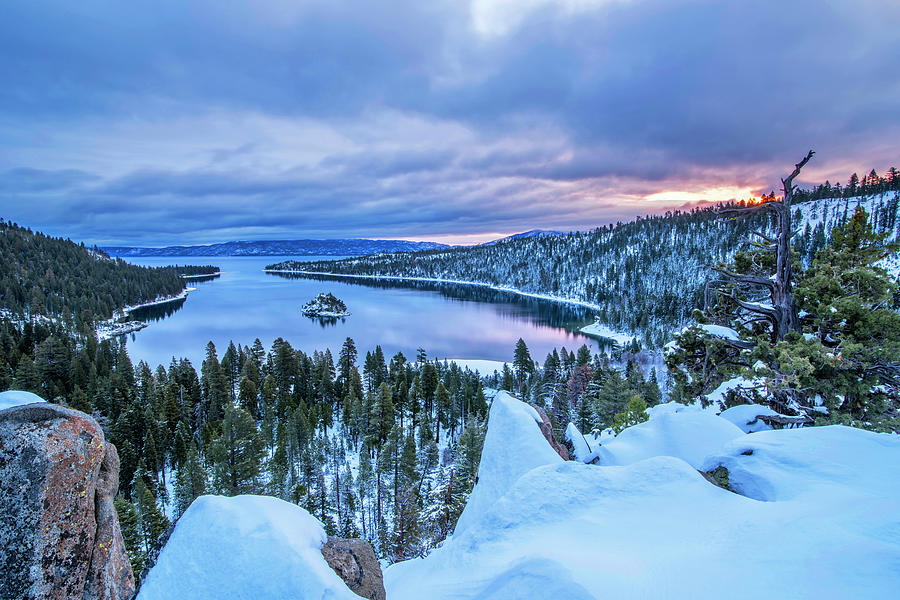 Emerald Bay Winter Sunrise Photograph by Brad Scott
