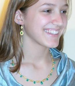 Emerald Briolette Necklace  by Mia Katrin