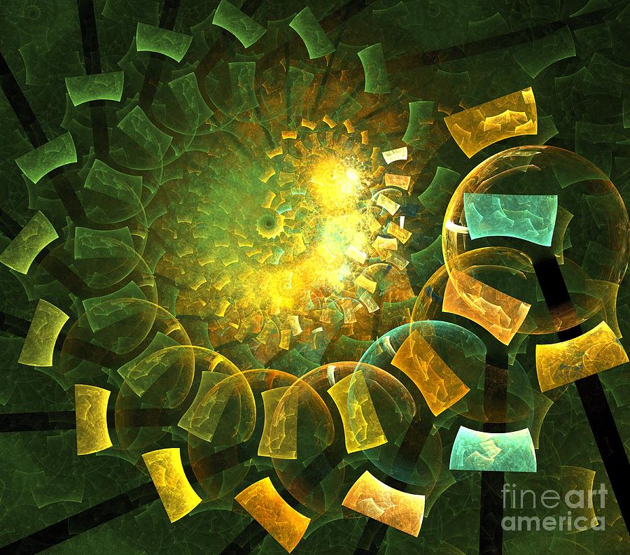 Summer Digital Art - Emerald Copper Spiral by Kim Sy Ok