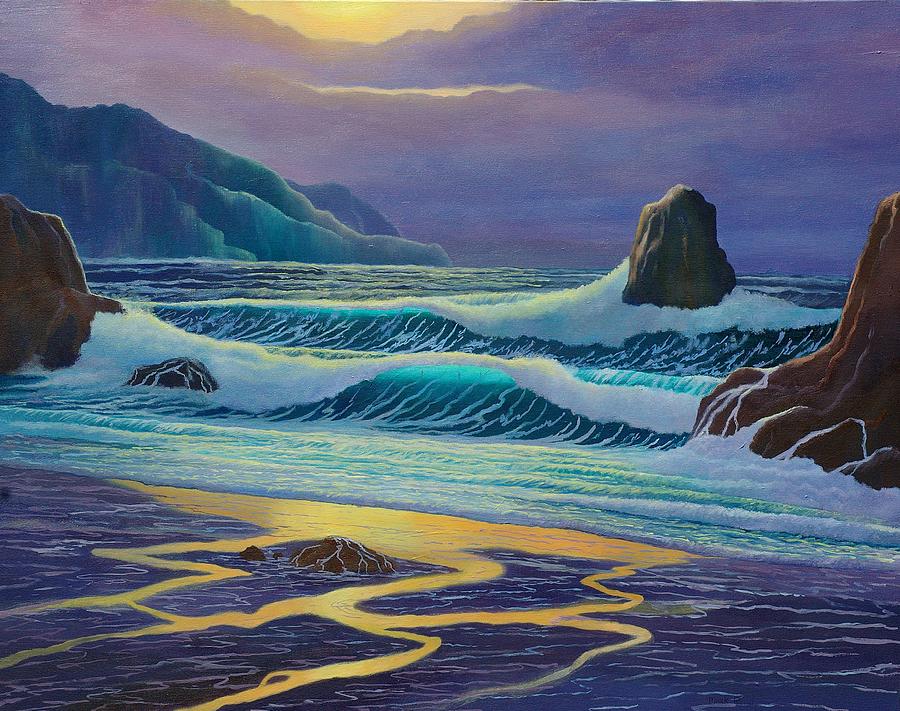 Ocean Painting - Emerald Cove by Mark Regni Ocean Painting - Emerald Cove by Mark Regni