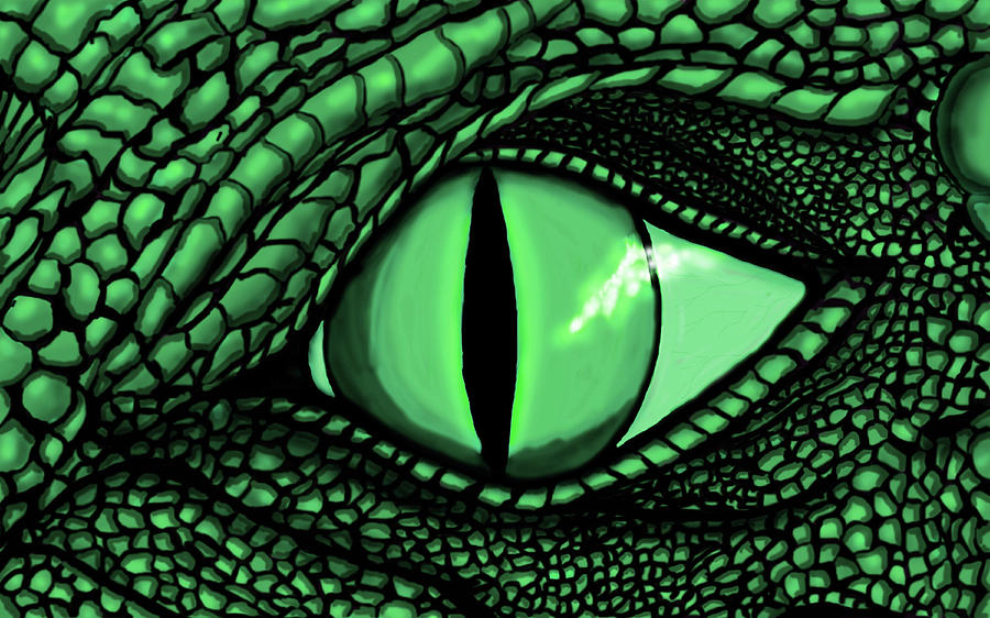 Dragon Digital Art - Emerald Dragon Eye by Jennifer Chlarson