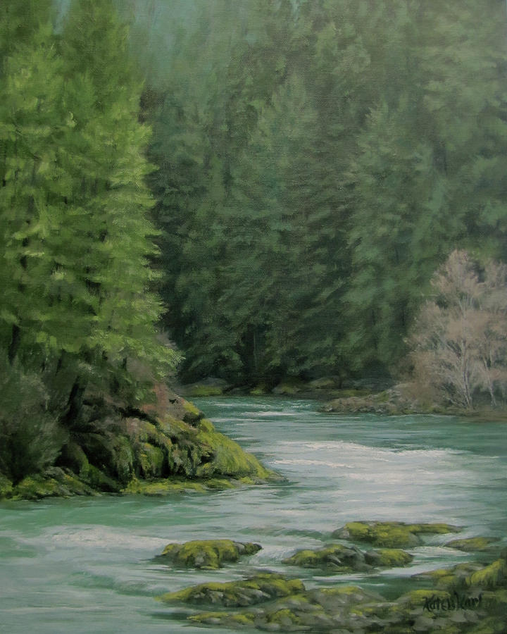 Emerald Forest Painting by Karen Ilari