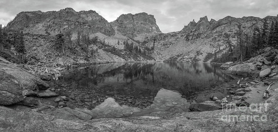 Emerald Lake BW Panorama  Photograph by Michael Ver Sprill