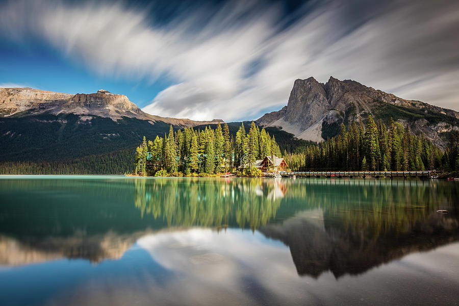 Cabin Photograph - Emerald Lake Lodge in Yoho National Park by Pierre Leclerc Photography