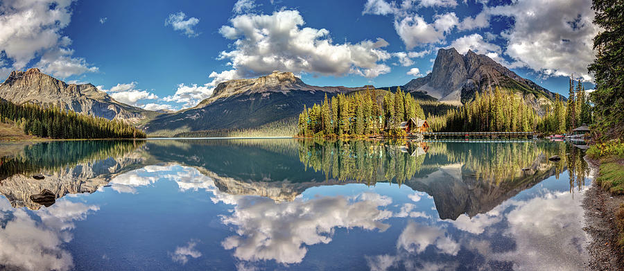 Emerald lake Panorama Photograph by Pierre Leclerc Photography