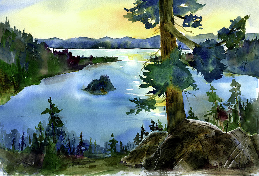 Emerald Morn, Lake Tahoe Painting by Joan Chlarson