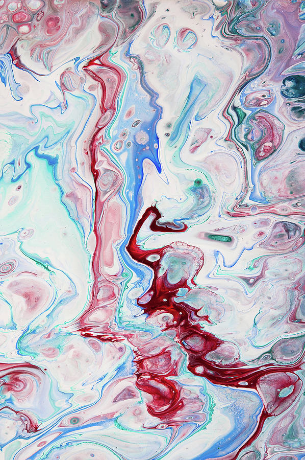 Emerald, Sapphire and Ruby Fragment 9.  Abstract Fluid Acrylic Painting Photograph by Jenny Rainbow
