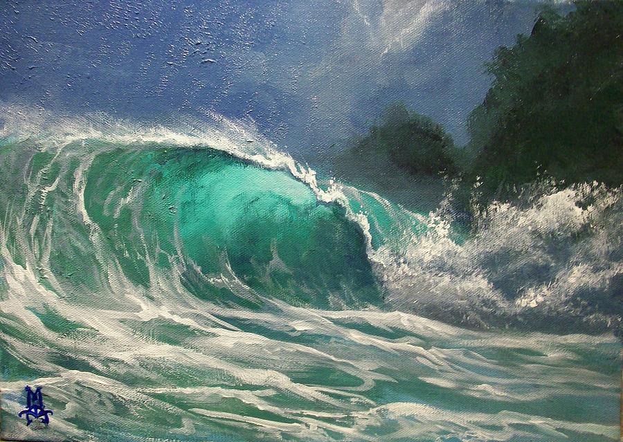 Emerald Surge Painting by Marco Aguilar