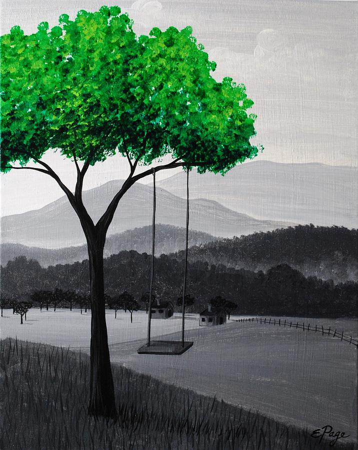 Emerald Tree Painting by Emily Page