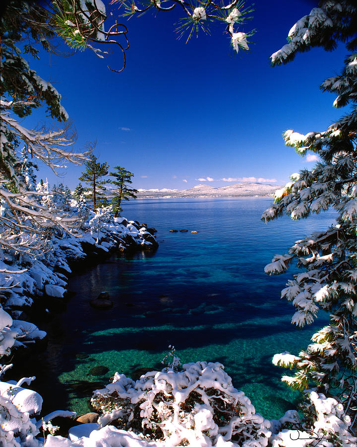 Winter Photograph - Emerald Waters Lake Tahoe by Vance Fox