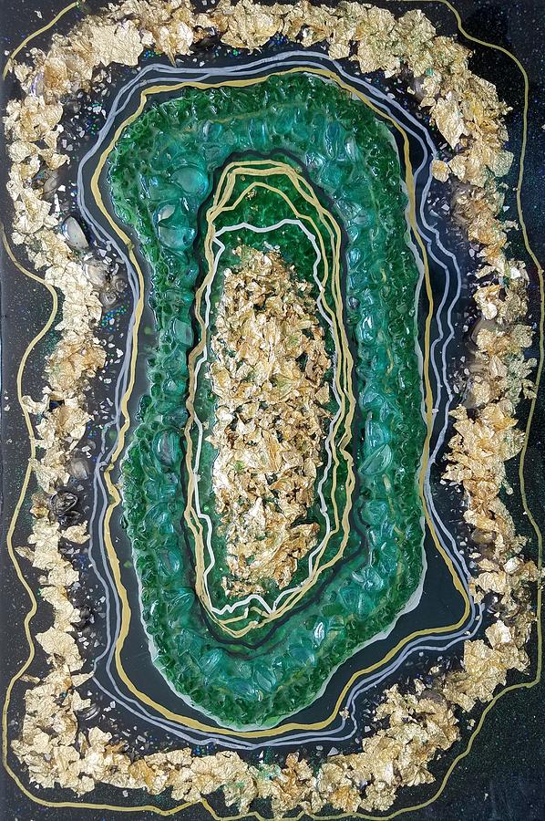 Emeralds and Gold Mixed Media by Gerry Smith