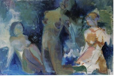 Female Figures Painting - Emergence 1 by John L Campbell Female Figures Painting - Emergence 1 by John L Campbell