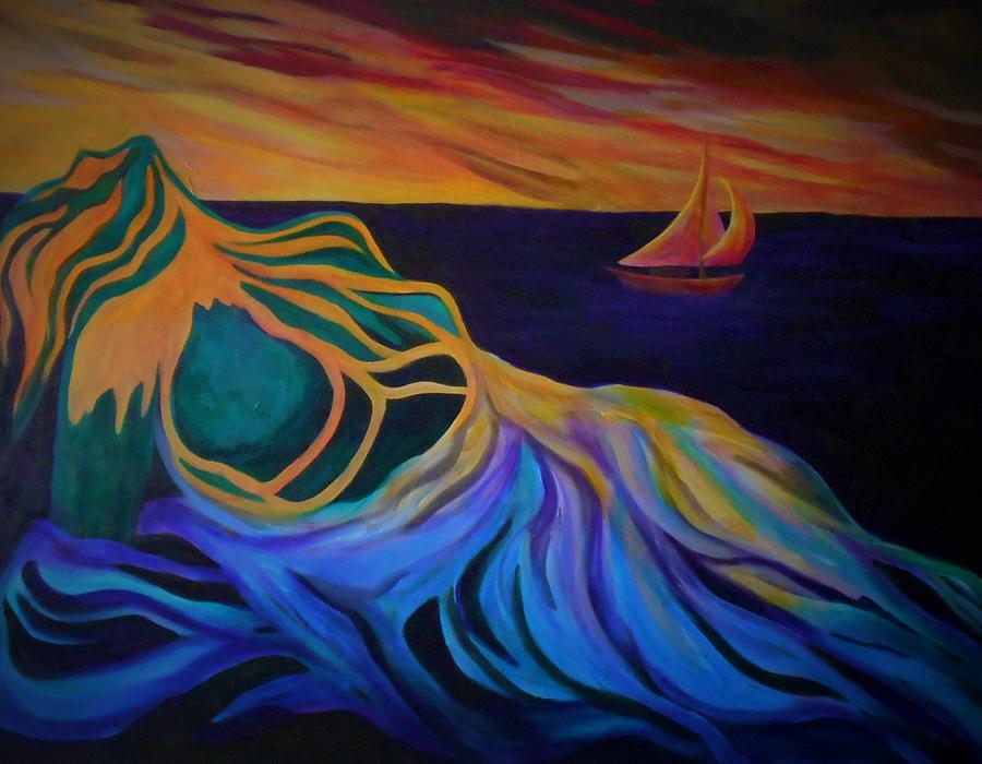 Sunset Painting - Emergence by Carolyn LeGrand
