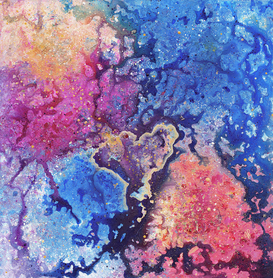 Heart Painting - Love Emerging by Jana Parkes