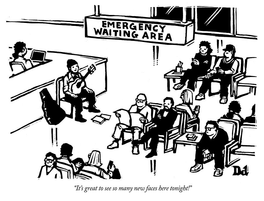Emergency Waiting Area Drawing by Drew Dernavich