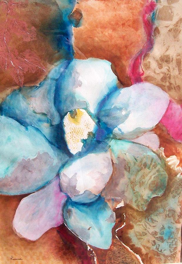 Emerging flower Painting by Sandy Hemmer