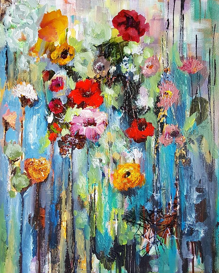 Emerging Flowers Painting by Nicole Slater | Fine Art America