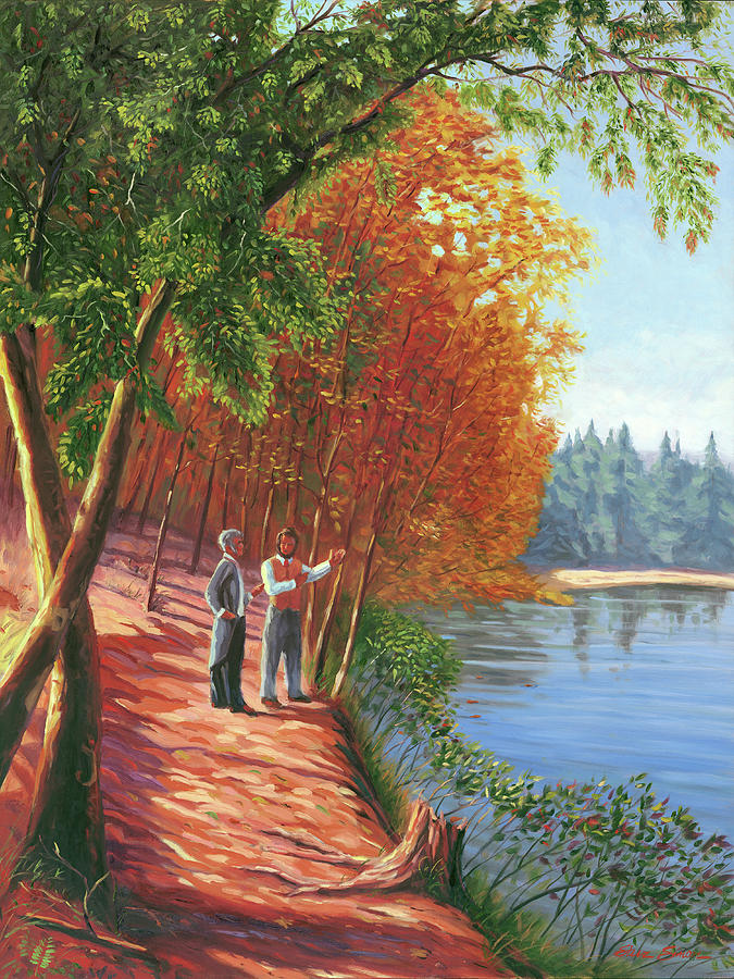 Emerson And Thoreau At Walden Pond Painting