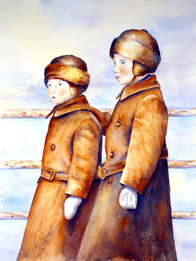 Emigrant Boys - Ellis Island Painting by Marsha Karle