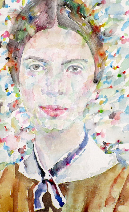 EMILY DICKINSON - watercolor portrait.4 Painting by Fabrizio Cassetta