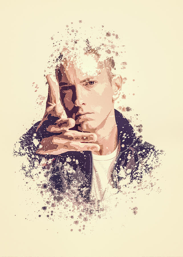 Eminem Painting - Eminem splatter painting by Milani P