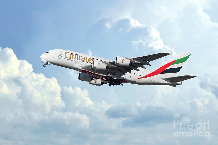 Emirates A380-800 A6-EER Digital Art by Airpower Art