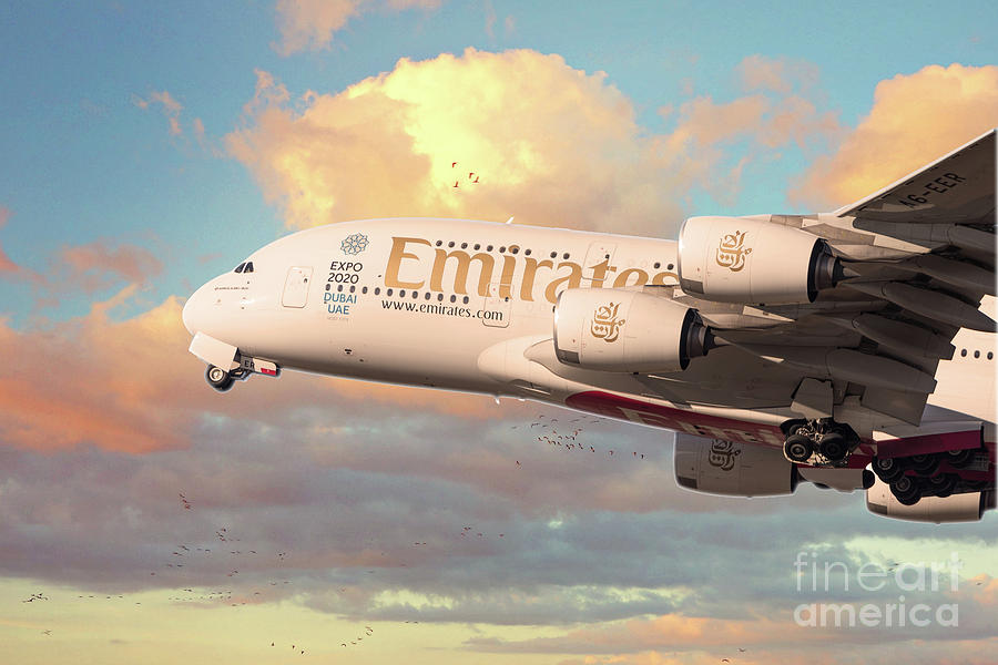 Emirates A380-861 A6-EER Digital Art by Airpower Art