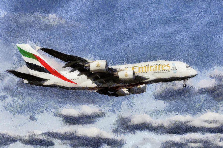 Emirates A380 Art  Photograph by David Pyatt