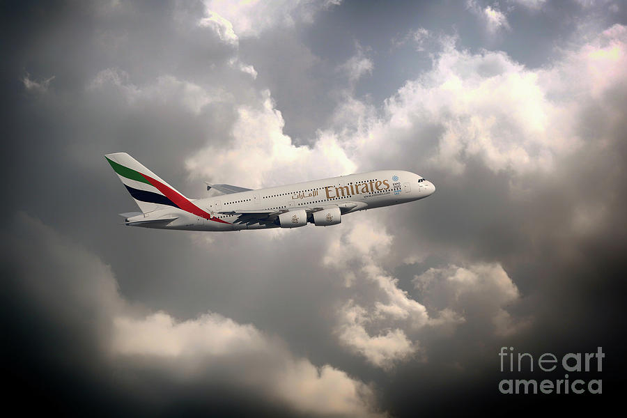 Emirates A380 Digital Art by Airpower Art