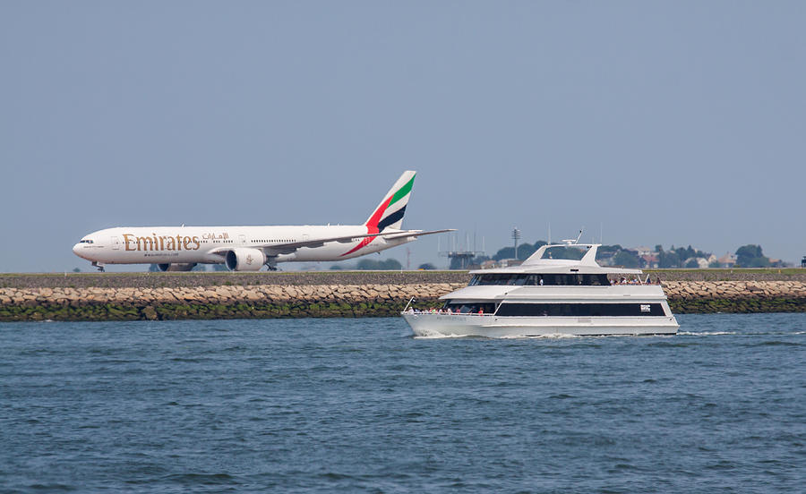 Emirates Airlines 777 taxiing at Logan Airport Photograph by Brian MacLean