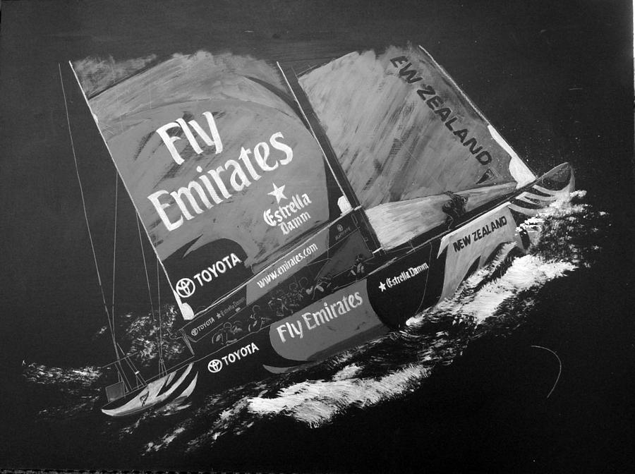 Emirates Team New Zealand Painting by Richard Le Page
