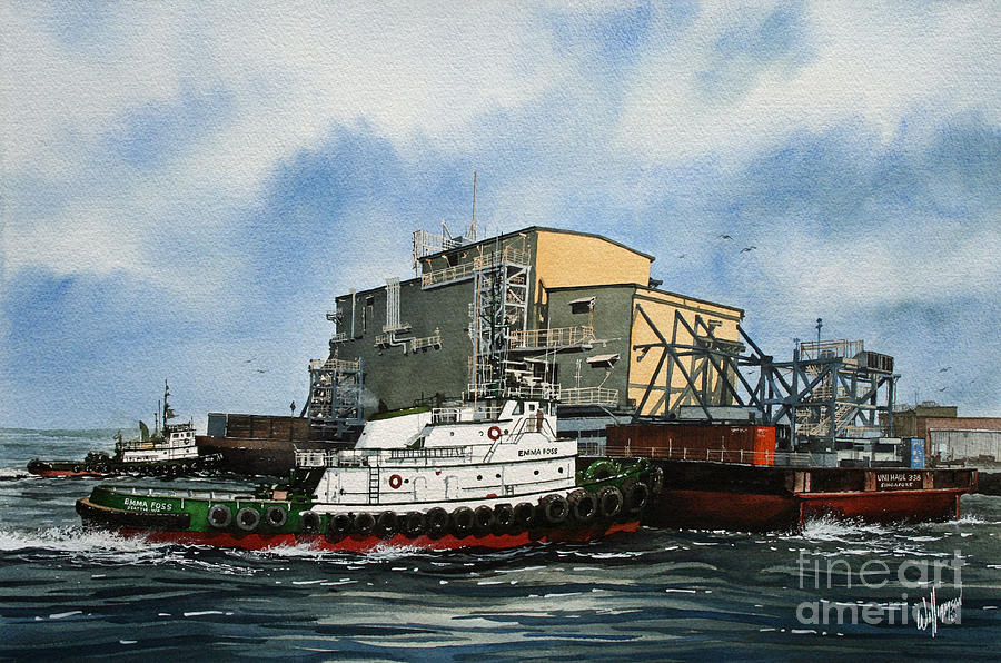 EMMA FOSS Barge Assist Painting by James Williamson