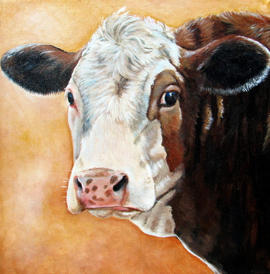 Cow Painting - Emma by Laura Carey