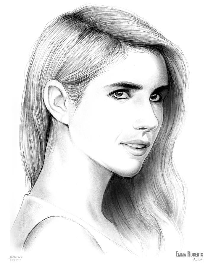 Emma Roberts Drawing by Greg Joens