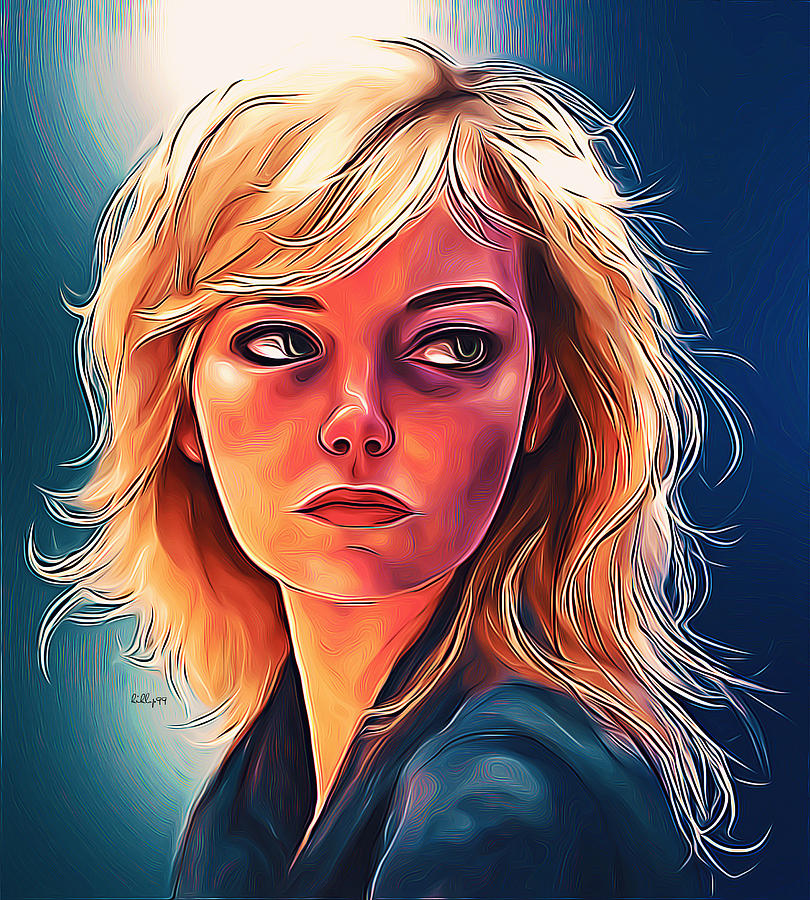 Emma Stone portrait 2 Digital Art by Nenad Vasic