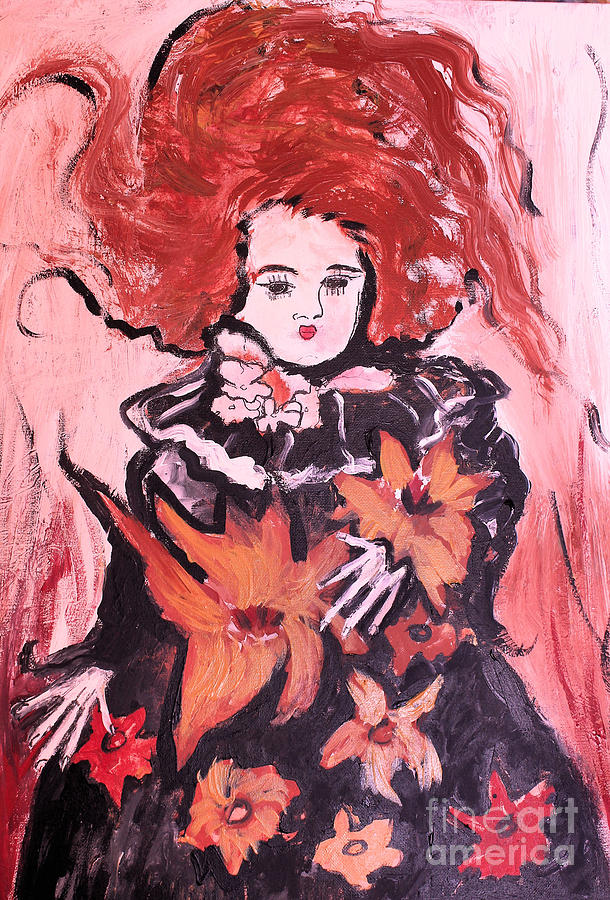 Emma the Mourning Doll Painting by Sandy DeLuca