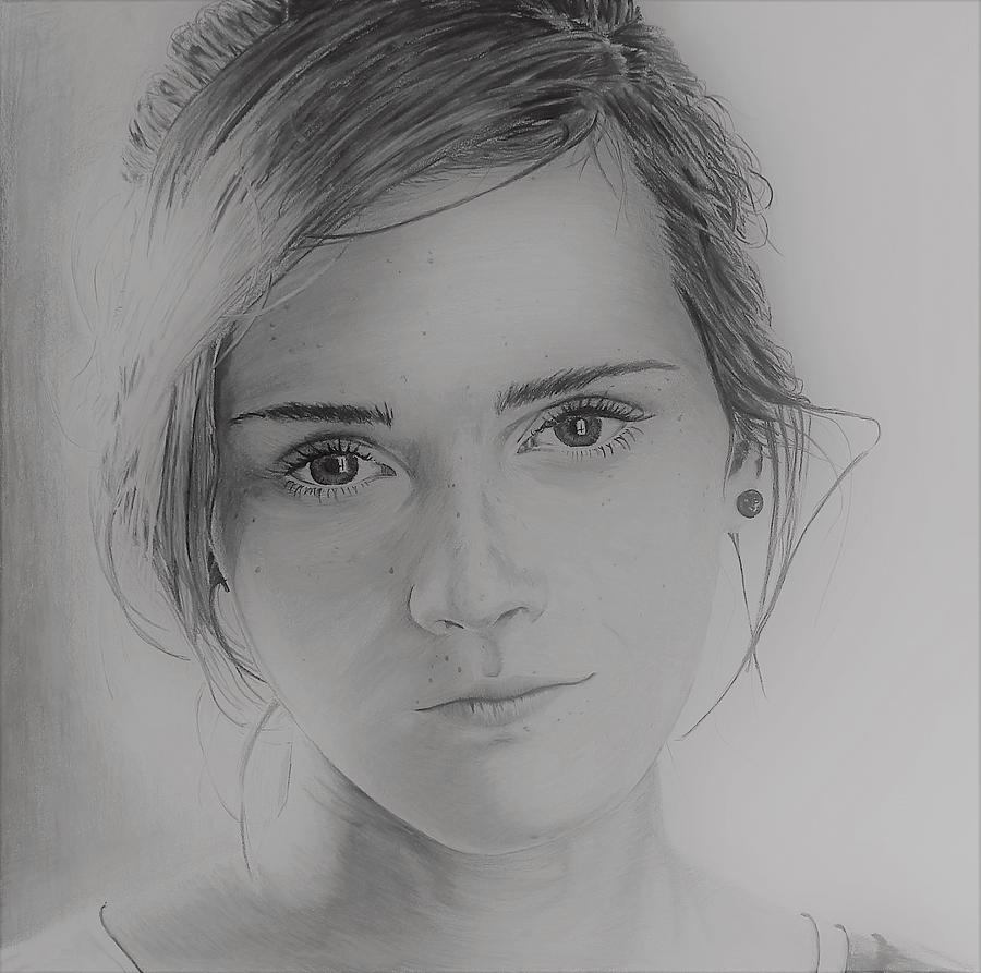 Emma Watson drawing Drawing by Brian Sanford